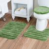 Set 3 pezzi Tappetino da bagno a tinta unita Set Tappeti da bagno con peli soffici Moderno Kit tappetini copriwater rettangolari 50*80 50*40 45*50cm