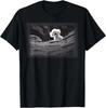 Tricou cu Artă peisagistică Vintage Alb-Negru cu câine Bichon Frise