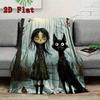 Goth Girl 2D Flat Pattern Flannel Blanket High Quality All Seasons Warmth and Comfort Perfect for Christmas Gifts.MMT0918112