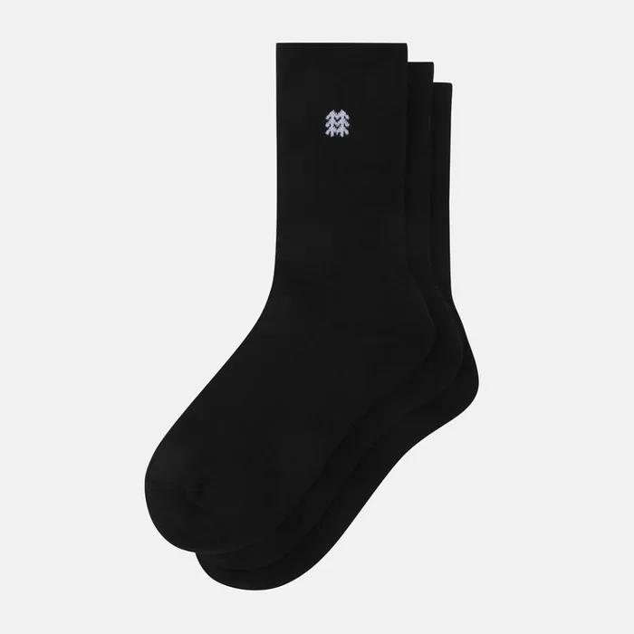 Unisex Crew Socks 3-Pack QELAX26443BLK