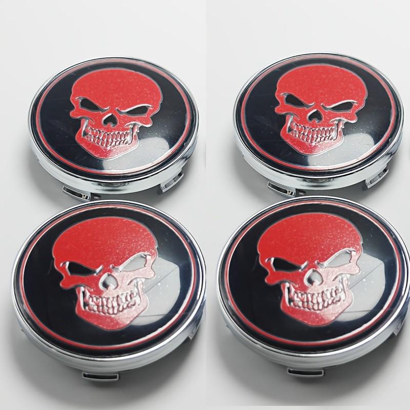 Universal Skull Head Wheel Hub Decal Sticker for Cars, 56mm or 60mm.