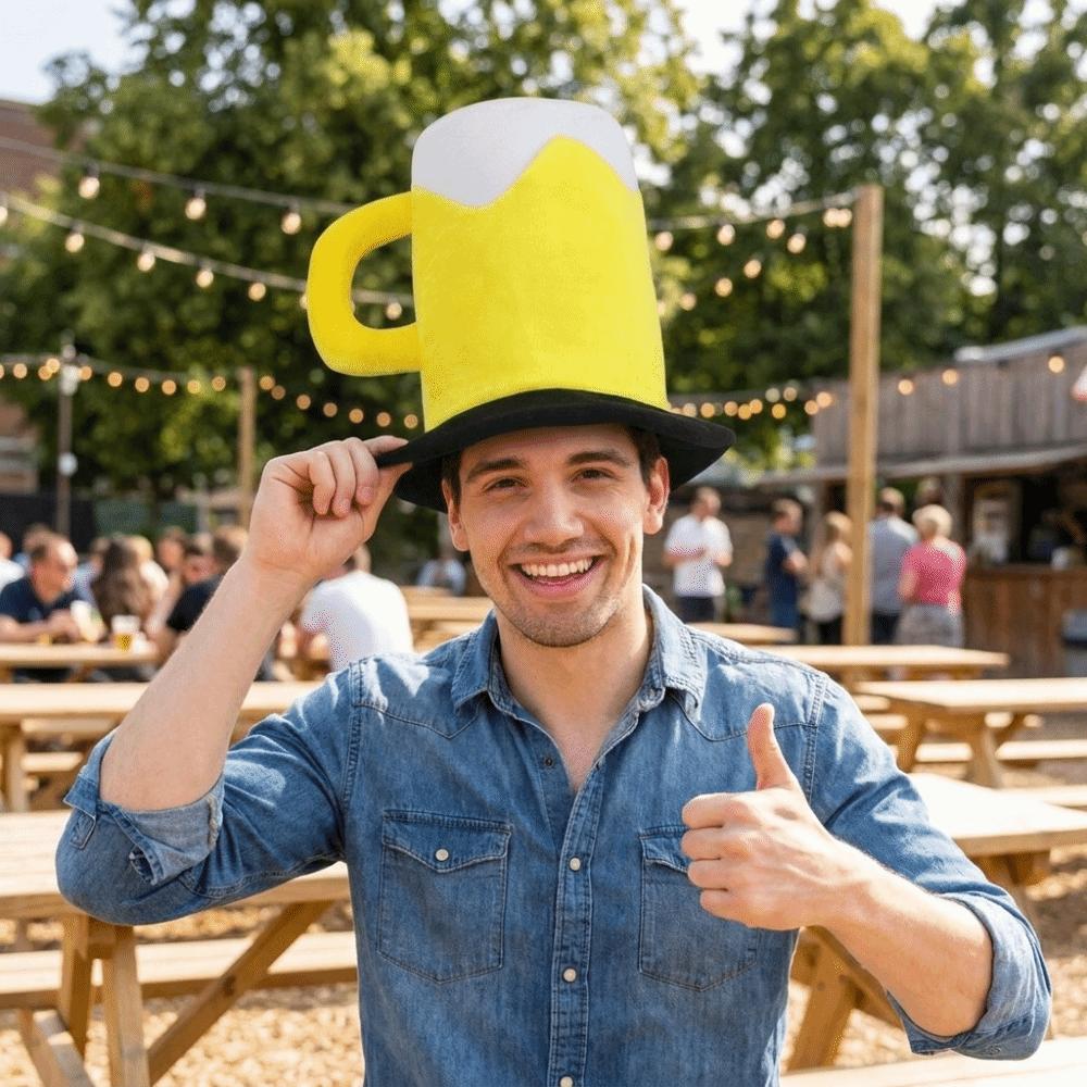 Creative Beer Mug Hat Cartoon Halloween Headgear Cute Cosplay Headgear Party Decoration