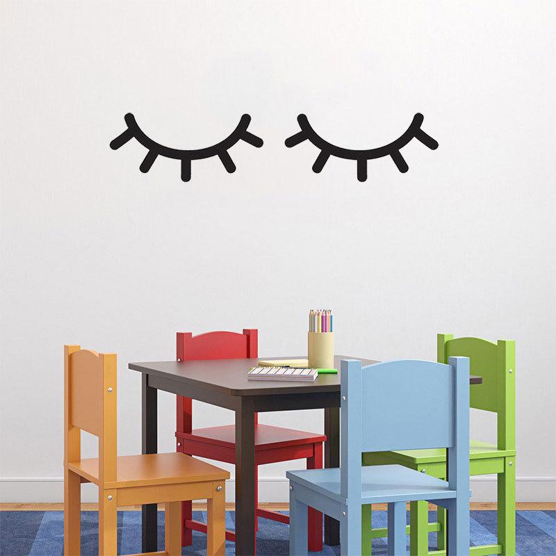 Cute Beautiful Eyes Eyelashes Wall Sticker For Home Decor Living Room Background Decoration Decals Art Personalized Wallpaper