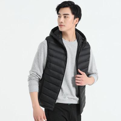 Leichte Daunenweste für Herren - Ärmellos, Stehkragen, Kurzer Schnitt, Warme weiße Entendaune, Herbst-/Winterkollektion.