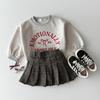 "Korean Girls' Embroidered Pullover: New Autumn Loose Fit Round Neck Sweatshirt for Kids"