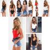 Elegant V Neck Backless Bandage Tie Knot One-piece Solid Swimsuit Swimwear For Women