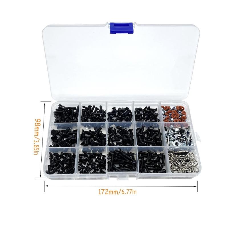 520PCS Universal Remote Control Screw Kit, Screw Combination Kit Hardware Fasteners for Remote Control Crawlers and Trucks