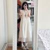 French Gentle Wind Temperament Dress Women's Summer New Sweet Flying Sleeves Loose and Thin Solid Color A-shaped Skirt