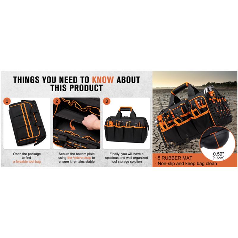 Heavy-Duty 17-inch Wear-Resistant Oxford Tool Bag
