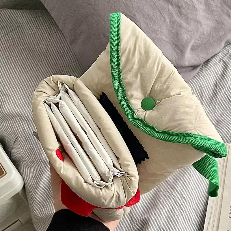 1 Piece Sweet Student Lipstick Bag for Girl Korean Fashion Sanitary Tissue Storage Bag Portable High Capacity Coin Keychain Bags