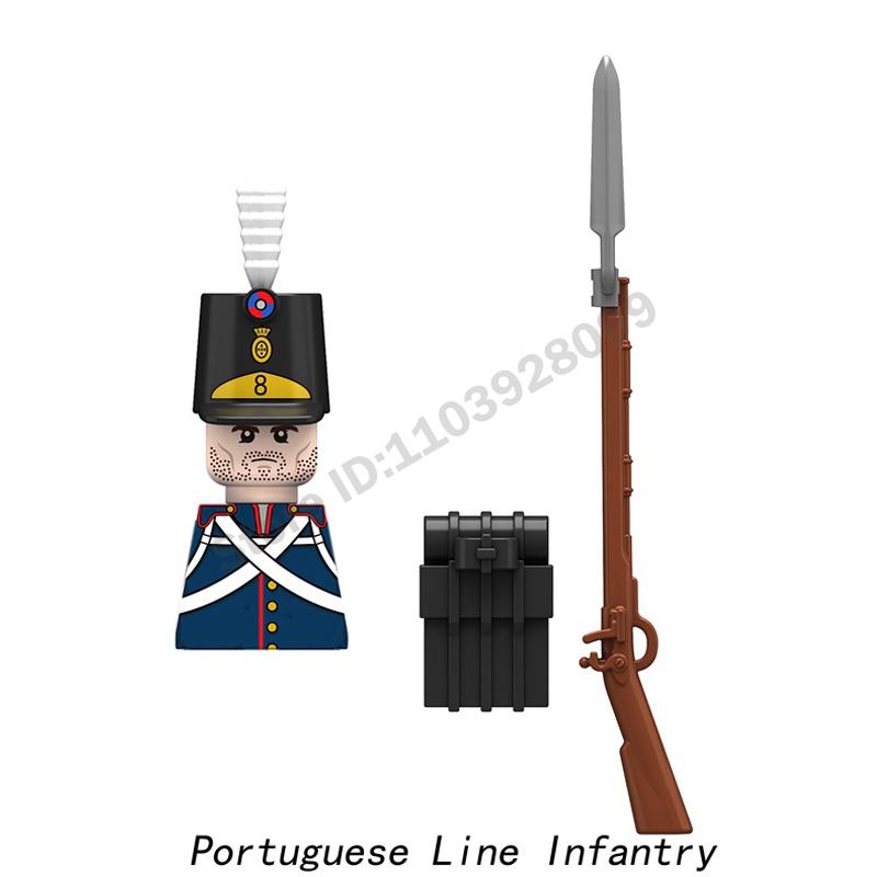 Middle Ages Military Napoleonic Wars Figures Building Block British French Prussia Infantry Knight General Duke Characters Brick