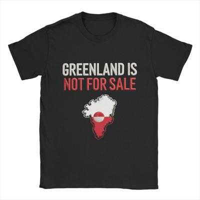 Greenland Is Not For Sale  T Shirt Men's  Cotton Unique T-Shirt Crew Neck  Tees Short Sleeve Clothes Gift