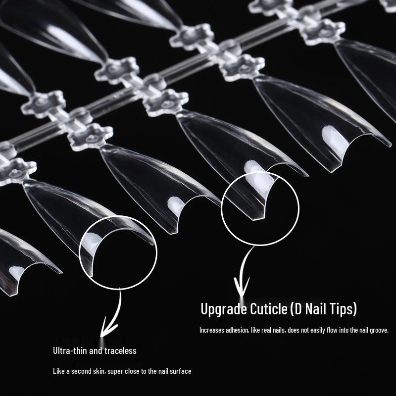 Cross-Border Street Encounter: Salon-Quality Short Round Crescent Nail Tips - No Carving or Grinding Needed