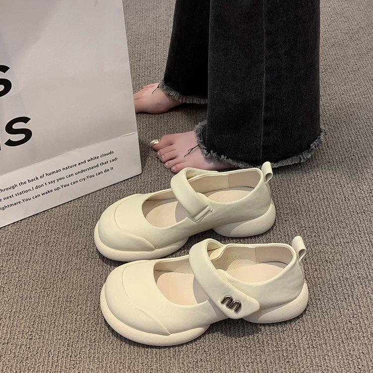 French Ugly Cute Mary Jane Small Leather Shoes Women's Shoes 2025 New Casual Small Fragrant Style with Skirt Comfortable and Lightweight Single Shoes