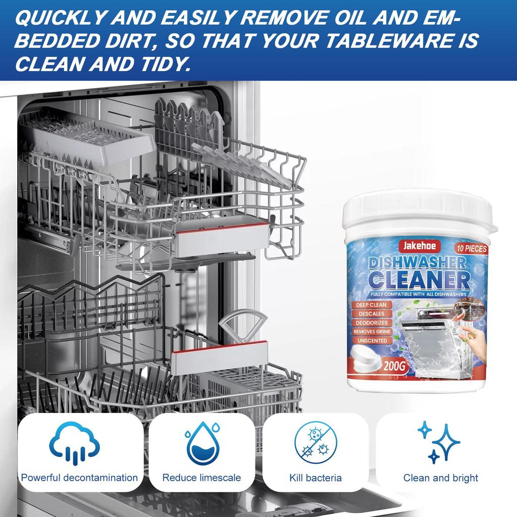 Dishwasher Cleaning Tablet 200g Special Dishwashing Block Heavy Dishwasher Cleaning Degreasing & Scale Removing Washing Tablet
