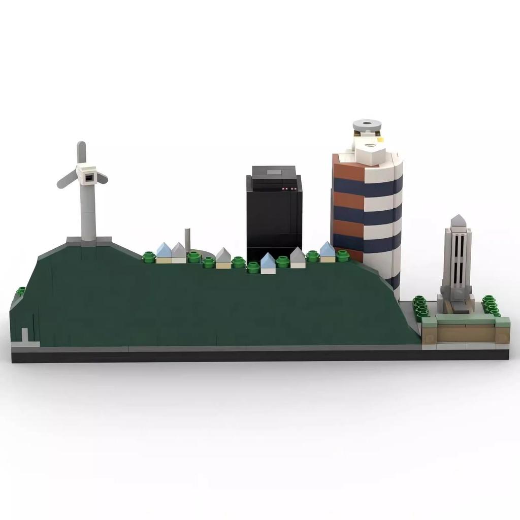 Non-Toxic Moc Architecture Scene Toy Wellington Skyline Assembly Building Blocks Brick Gift Set Desktop Decoration Pendant
