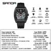 SANDA Men's Waterproof Luminous Sports Watch - Countdown & Multifunctional Barrel-Shaped Electronic Watch with Large Dial