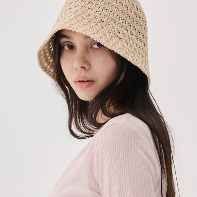 

LILYKORI [Новый цвет] Повседневная вязаная панама Cream