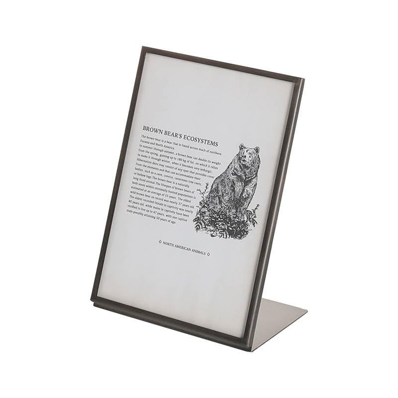 Dulton Metal Frame A5 Stylish Picture Display Photo Frame Stand Picture Frame Glass 207 X 150 X 90mm L-Shaped K955-1263-A5
