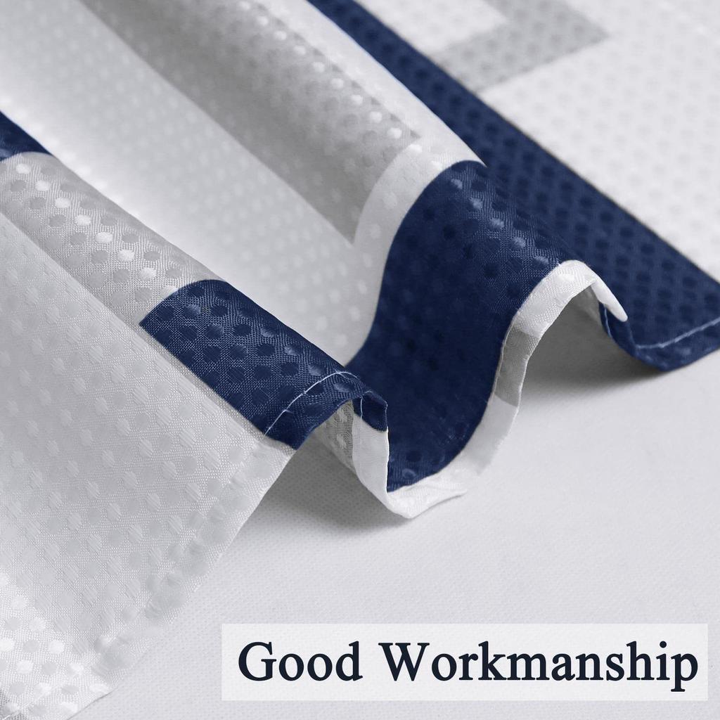 Modern Geometric Shower Curtain Blue Waterproof Polyester Bathroom Shower Curtain Texture Bathroom Curtain Set With Hook Machine Washable