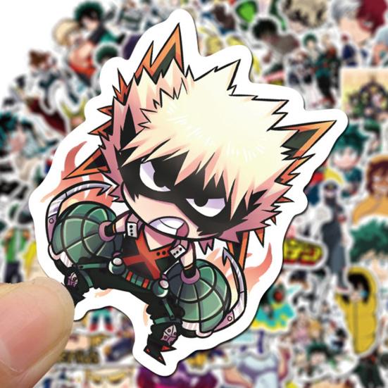 100Pcs Luggage Decals Cartoon Pattern Self-adhesive Removable My Hero Academia Stickers for Phone Case