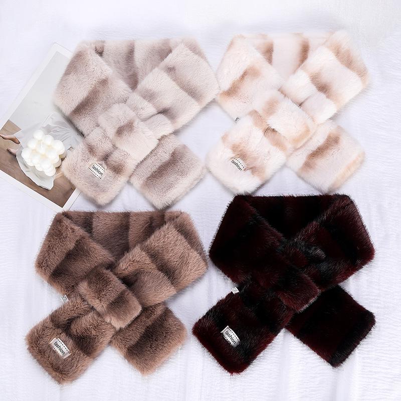 Luxusní plyšová šála v korejském stylu - Hřejivý zimní nákrčník pro ženy