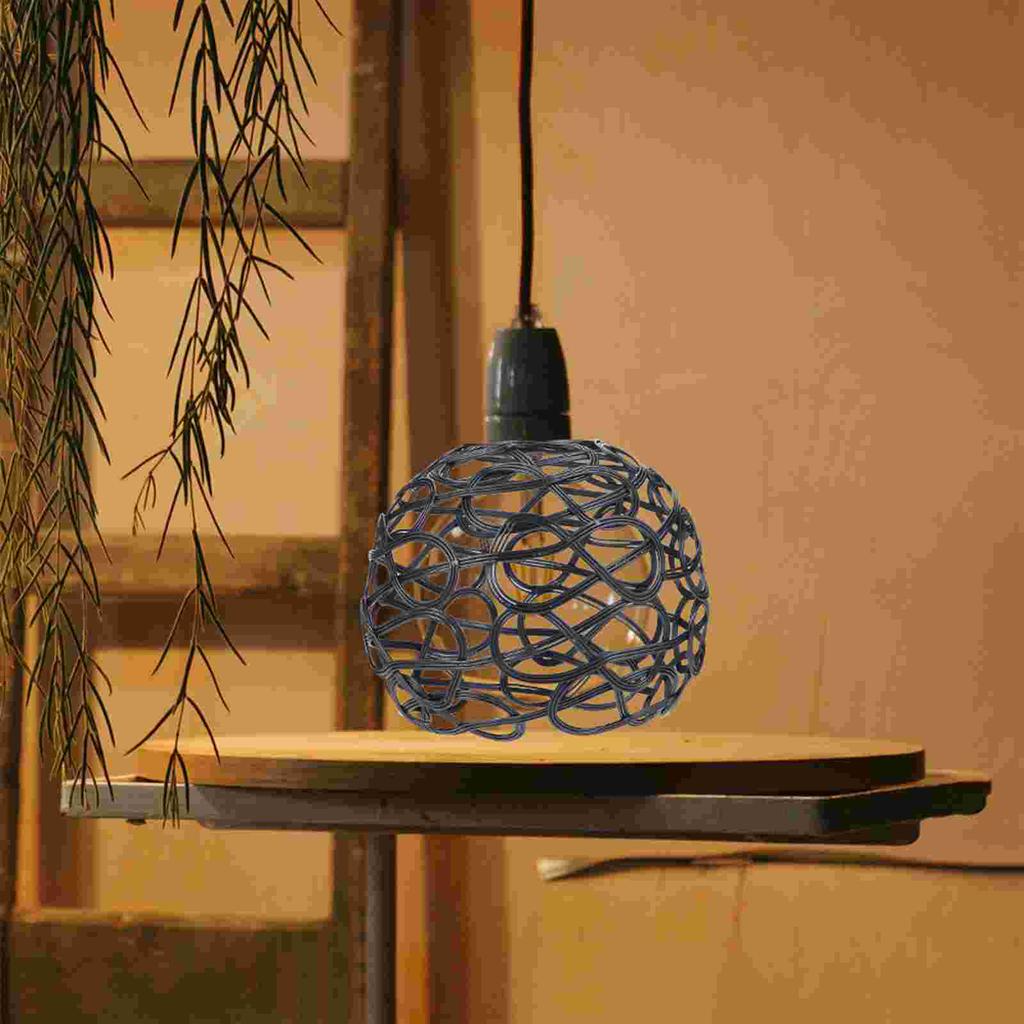 Industrial Light Bulb Cage Diy Vintage Style Light Cage Lamp Guard Iron Chandelier Lamp Shade Replacement Pendant Light Wall
