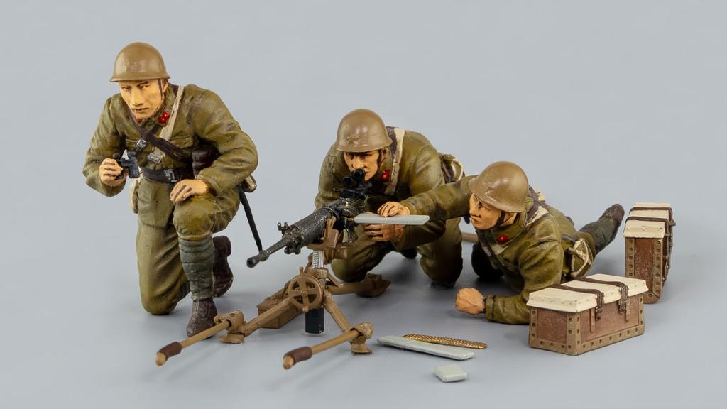 Pit Road 1/35 Maßstab Grand Armor Serie Japanische Armee Typ 92 Schweres Maschinengewehr mit 3 Schützen, Plastikmodell G39 (Militär)