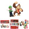 Set di 6 Action Figure Giocattolo di Super Mario Bros con Luigi, Yoshi e Funghi Collezionabili per Bambini