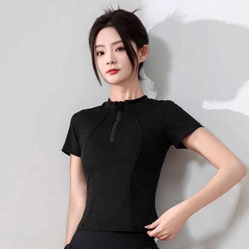 Women's Summer 2025 Quick-Dry Casual Black Fitness Yoga Top & Shorts Set