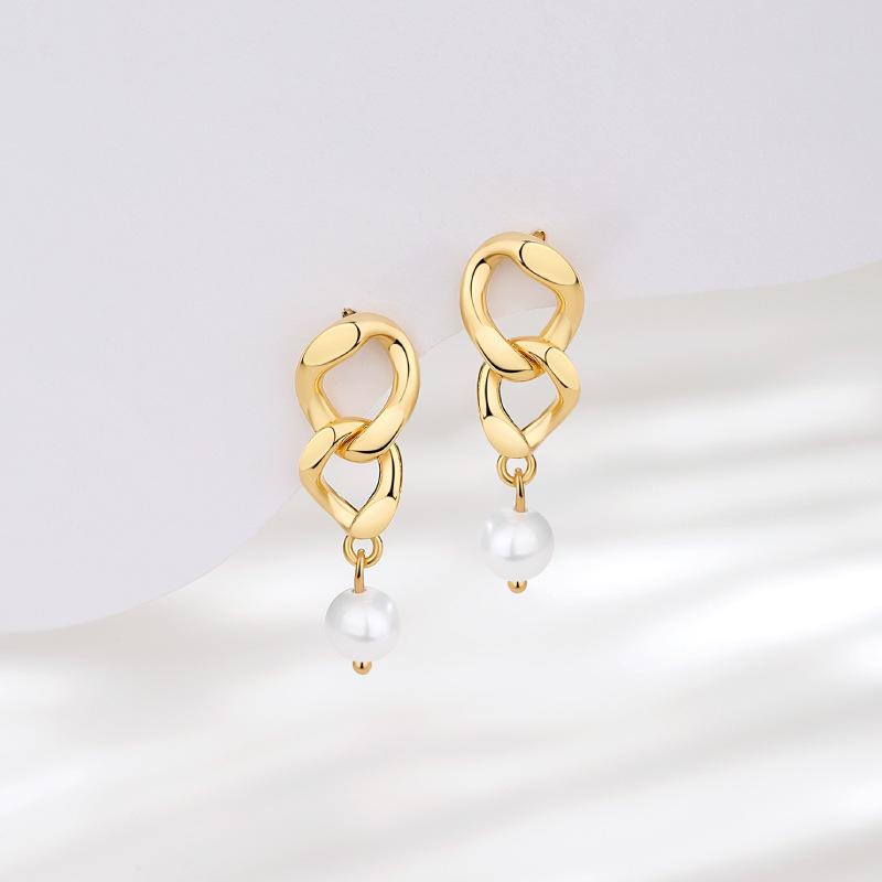 

S925 Silver Korean Baroque Pearl Tassel Earrings