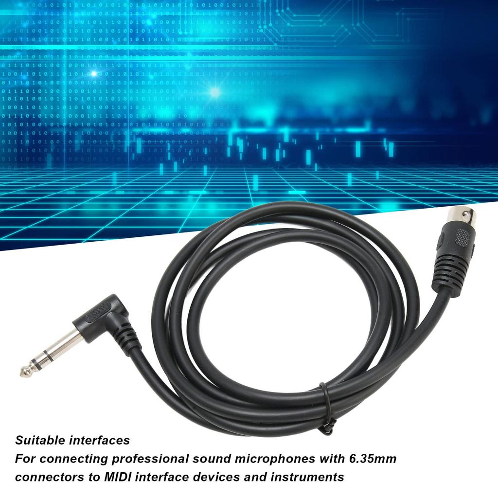 Male To MIDI Din 5 Pin Male 90 Degree To MIDI Din 5 Pin Sound Connection Cable Right Compatible with MIDI For Mixers 6.35mm Cable, 6.35mm Cable,