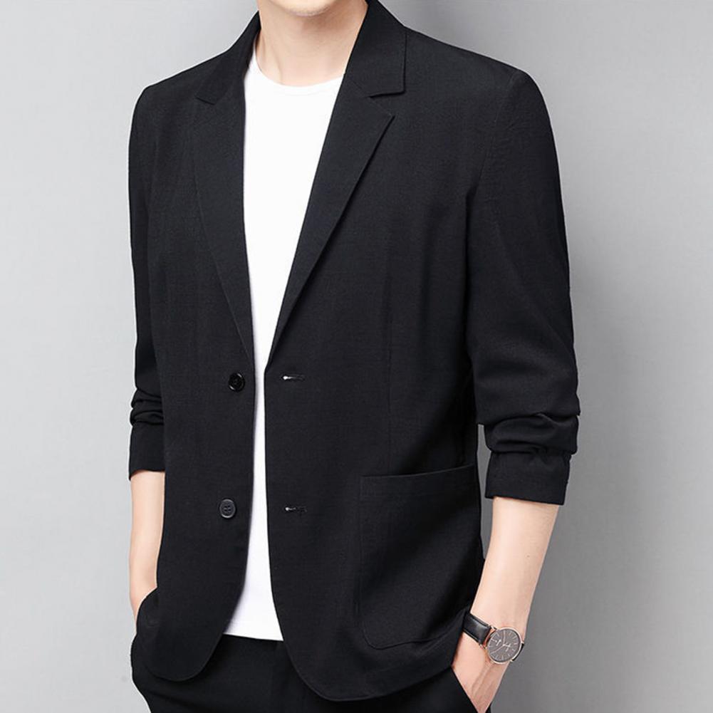 Summer Men Thin Coat Men S Suit Jacket Autumn Linen Solid Color Casual Suit Korean Slim Fit Formal Business Suit Jacket