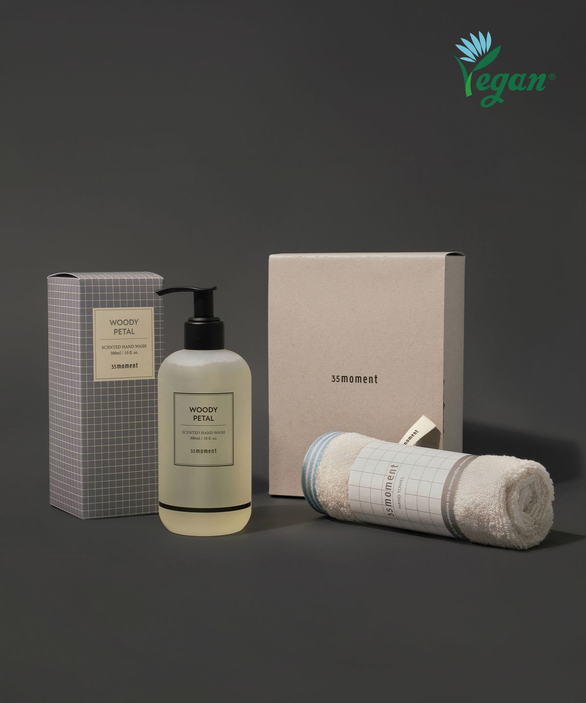 Woody Petal Scented Hand Wash & Signature Hand Towel Set