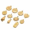 5pcs Stainless Steel Heart Sun Flower Charms Cross Pendant for DIY Necklace Earrings Making Jewelry Findings Bracelets Supplies