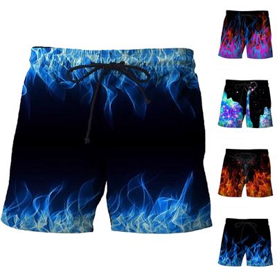 Alev Plaj Pantolon Yaz Erkek Ve Kadın 3D Şort Komik Baskı Nefes Alabilir Spor Yüzme Pantolon erkek