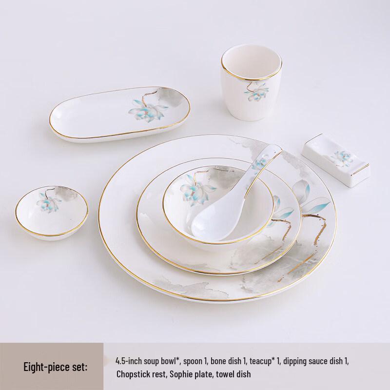 New Chinese Style Ceramic Dining Set