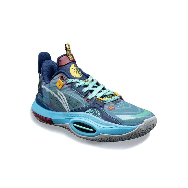 Li Ning All City 10 Slip Resistant Cushioning Abrasion Resistant Low top Basketball Shoes Navy Teenagers ABPS059-2