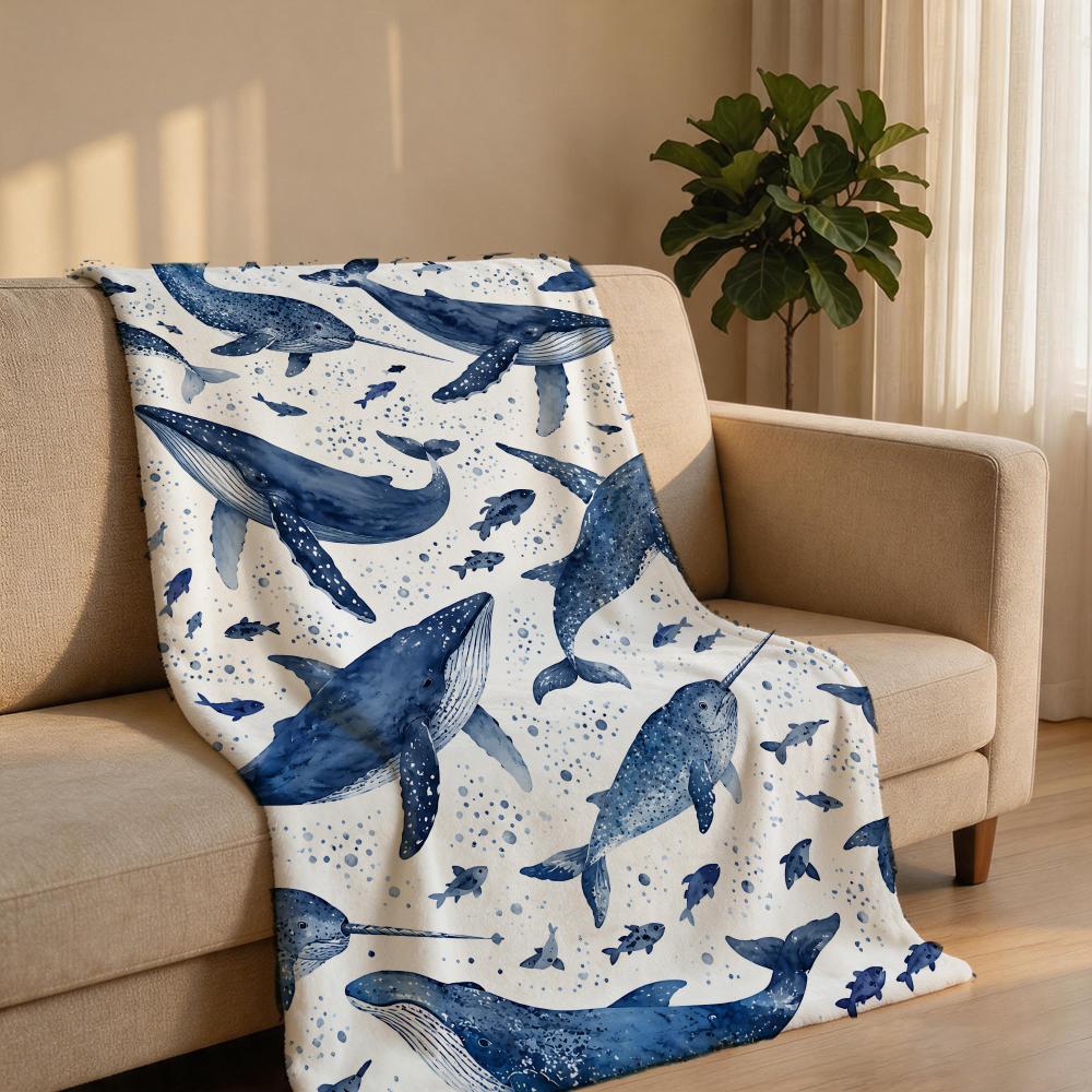 BlueOceanMarine Throw Short Plush Throw Blanket Soft Skin-Friendly Multi-Scene Home Office