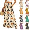 Women High Waist Drawstring Wide Leg Pants with Pockets Halloween Print Loose Fit Casual Long Trousers for Daily Wear