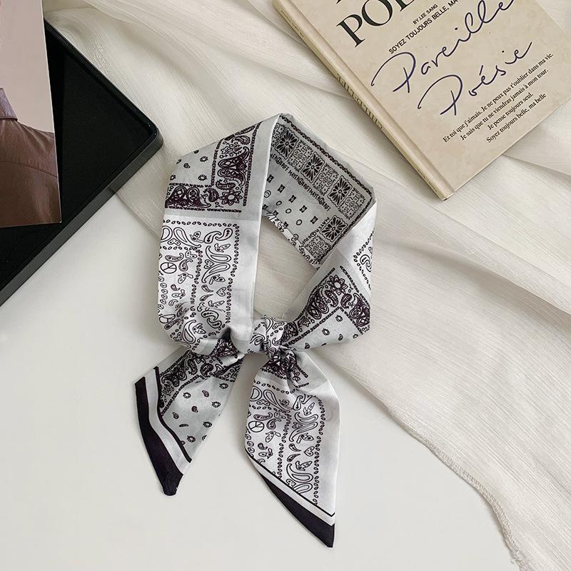 New long silk scarves, high-end spring and summer travel, tied hair, bag decoration, streamer, multi-functional fashion headband, tied hair