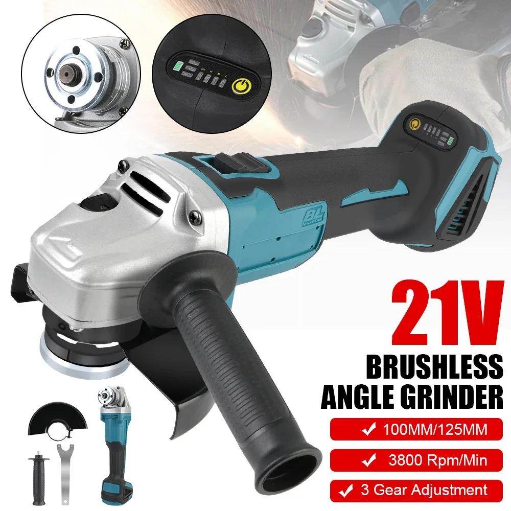 18V Brushless Angle Grinder for Makita Power Tools Cordless Electric Grinder Sander Tool Kit No Battery