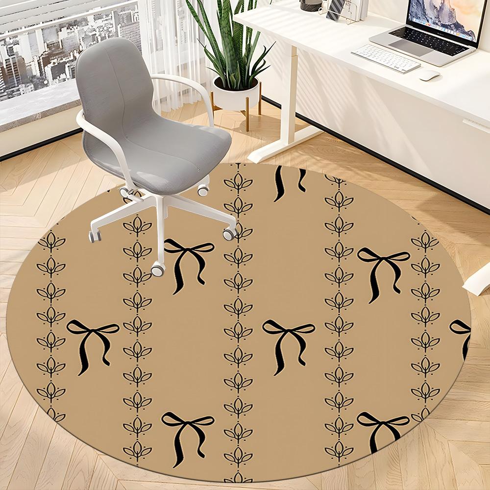 1pc Ribbon Decor Chair Carpet for Office, Soft Flannel Throw Mat, Perfect for Office, Holiday Party Decoration Choice yy260209076