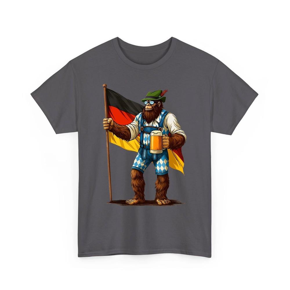 German Bigfoot Sasquatch Beer Lederhose Funny Oktoberfest Unisex TShirt Unisex T-Shirt L
