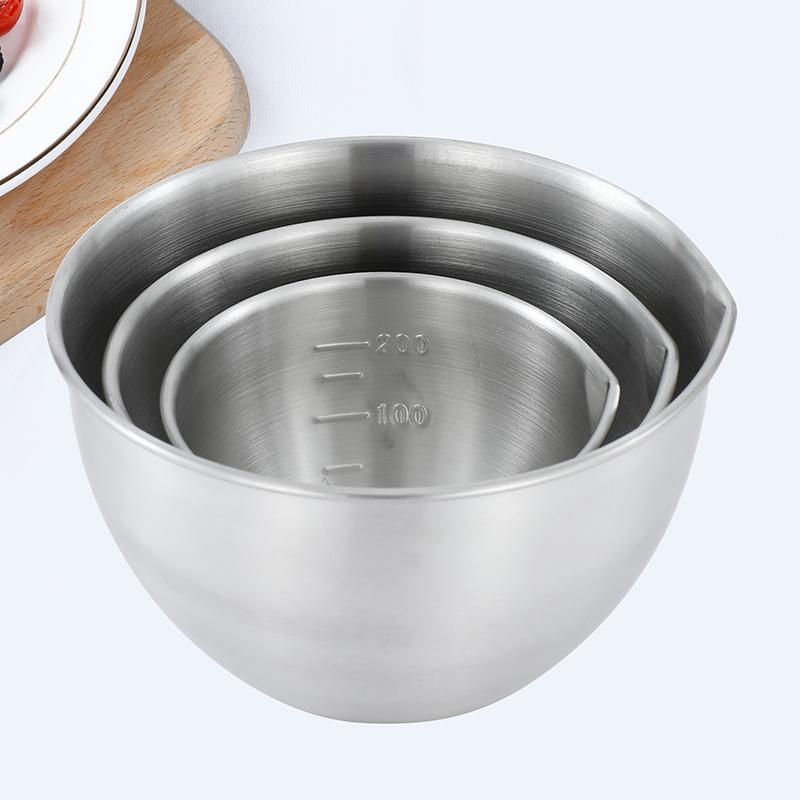 3pcs Kitchen Nesting Baking Accessory Steel Mixing Bowl Nesting Bowls Stainless Steel Mixing Bowl Set