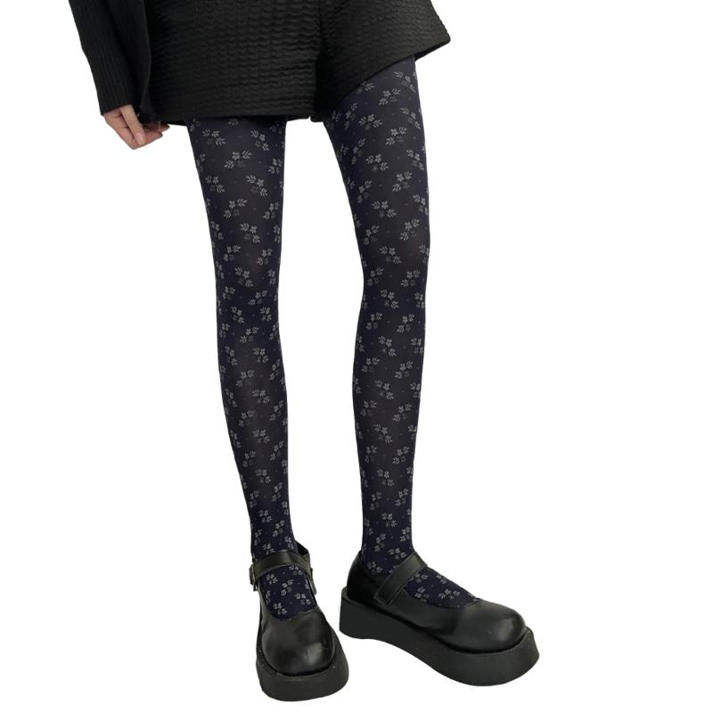 Womens Sweet Girls Stockings Floral Patterned Vintage Silky Pantyhose Tights 1