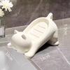 White Drainage Soap Dish Drainage Soap Dish Container Cat Design Toilet Soap Dish Drainage Feature Easy To Clean