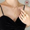 European Double-Layer Freshwater Pearl Pendant Necklace for Women, Gold-Plated Clavicle Design, P831