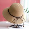 Women's Spring Summer Beach Shade Straw Hat Large Eave Foldable Sun Protection Versatile Fisherman Fresh Style