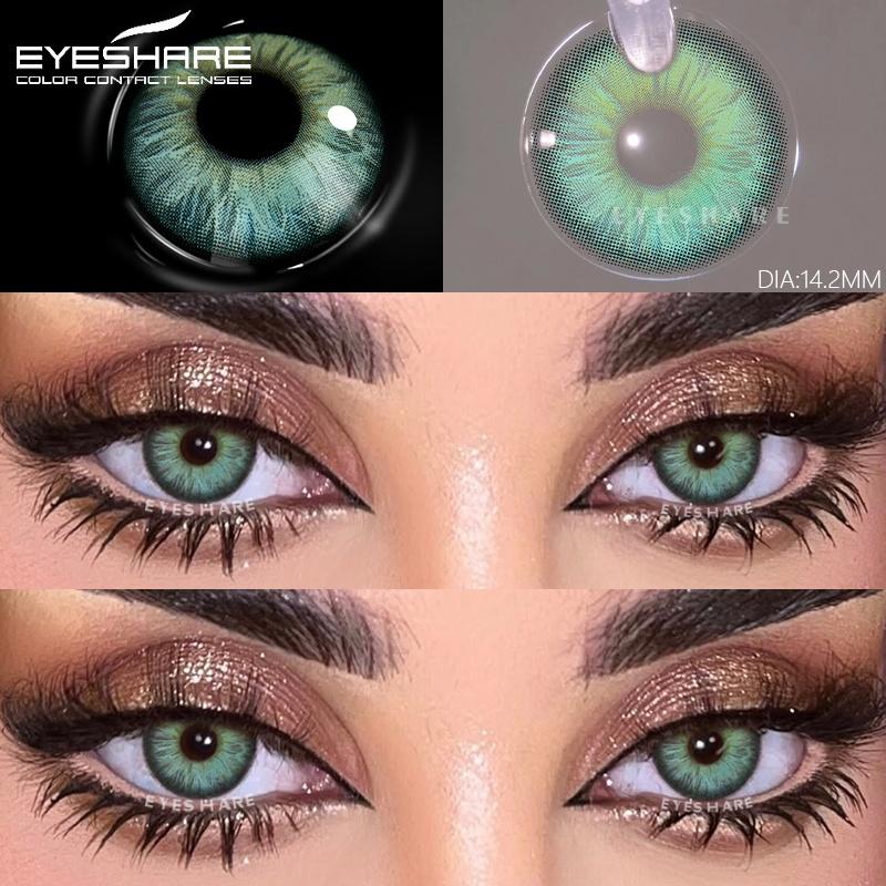 

1 пара серых контактных линз для глаз, натуральные голубые линзы для глаз, цветные зеленые линзы для глаз, косметические линзы для годового использования